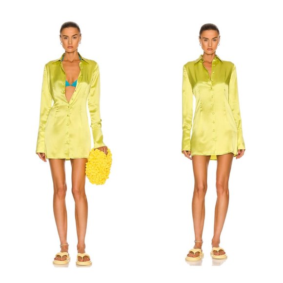 Palm Dresses & Skirts - Palm | NWOT Huxton Shirt Dress in Chartreuse Size 2 / XS